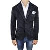 Evoga Giacca Uomo Invernale in Velluto Nero Blazer Cappotto Casual Elegante