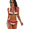 GQWJKSZ Costume da Bagno Due Pezzi Sexy con Stampa Bandiera egiziana da Donna, con Scollo a V e Top a Triangolo, per la Spiaggia Estiva