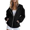 Generico Felpa Donna con Cappuccio Leggera Giacca Oversize Moda Donna Felpe Zip Manica Lunga Sportiva Hoodie Cotone Sweatshirt Casual Cardigan con Tasche e Cerniera Classico Primavera Autunno