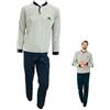 Il Granchio Pigiama Uomo Invernale in Caldo Jacquard Pigiama Uomo Felpato Diverse Fantasie (4009 Grigio, XXL)