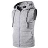 STTLZMC Uomo Felpa Smanicata con Cappuccio Fitness Muscolo Vest Tops con Zip Fino Gilet Casual