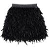 Vxcbad Gonna con piume nere - gonna a frange irregolari, Halloween e Carnevale da donna Black Swan, gonna corvo nero