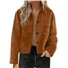 Cocila Giacche in Pelle Scamosciata per Donna 2025 Giacca Casual con Bottoni Corta Autunnali A Maniche Lunghe Cappotti Abiti da Lavoro Cardigan Taglia Giacchetto Pelle Nero Donna Abbigliamento