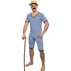 shoperama Costume da bagno nostalgico da uomo a righe anni '20 anni '30 Sollevatore pesi Clown Artist Retro storico JGA, blu/bianco., M
