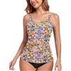 WOWENY Tankini Pezzi di sopra Donna, Costume da Bagno Elegante, Imbottito, Estivo, da Spiaggia, Sportivo e per Il Tempo Libero (Solo Pezzi sopra Tankini)