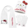 Hello Kitty Accessori Invernali Bambina 3 Pz, Set Guanti Cappello e Sciarpa Bambini per Viaggi Scolastici, Regalo Ragazza (Bianco Hello Kitty, 6-14 Anni)