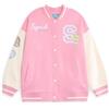 Squishmallows Giubbotto bomber college rosa da ragazza | Capispalla a maniche lunghe con grafica dei personaggi Squishmallow | Moda streetwear casual | Merchandise Squish - 12-13 anni