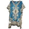 HCZ Kaftan Vestito estivo da donna,manica corta,taglia unica, fatto in India, Turchese scuro, Talla única Grande