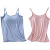 Vimlo Canotta con Reggiseno Incorporato, Canotte da Donna con Cinturino Regolabile, Canotta in Cotone Elasticizzato, Canottiere Imbottite con Reggiseno Incorporato (Color : 2pcs B, Size : XXL)