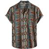 QWEFVB Camicia da uomo casual hawaiana floreale a maniche corte con bottoni tropicali t-shirt da spiaggia estiva, Arancione, L