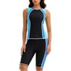 Miutii Costume da bagno da donna, costume da bagno + costume da bagno estivo surf bikini tankini set, nero, blu, verde., M