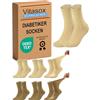Vitasox 31121 calzini da uomo extra larghi in cotone, calzini sanitari sensibili completamente privi di gomma e di cuciture, pacco da 6, tonalità naturali, 39/42