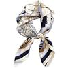 LumiSyne Sciarpe Di Seta Donna Foulard Quadrata 70×70cm Retro Stampato Motivo Geometriche Catena Lettere Leggera Raso Foulard Piccolo Fazzoletto Da Collo Fascia Per Capelli Bandane Copricapo