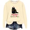 Generic HUIFUAO Maglioni Natalizi da Donna Maglione Natalizio a Tema Albero di Natale Divertente con Gatto Maglione con Scritta Divertente Maglione da Donna Maglione Natalizio per Donne, XL