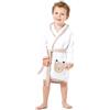 Ankitoys Accappatoio per neonati con adorabile motivo di giraffa - Accappatoio con cappuccio in 100% cotone - Morbido, assorbente e delicato sulla pelle - Per neonati e bambini piccoli, Beige 4, 2-3