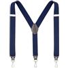 Ausukler Spallacci da uomo extra resistenti, larghi 3,5 cm, con ganci rotanti e cinghie elastiche, retro a Y per jeans, Blu marino, Taglia Unica