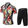Million Trade Set di Maglia Ciclismo per Bambino (Maglia Bici a manica corta + Pantaloncini con Imbottitura)
