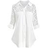 Chenlao7gou621 Camicia da Donna Taglie Forti con Cuciture in Pizzo da Donna