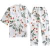 OWLONLINE Pigiama da Donna in Morbido Cotone Crepe Puro Pigiama Kimono Giapponese
