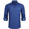 Enlision Camicia Uomo Elegante Manica Lunga Regular Fit Camicia Matrimonio Casual Camicie Classiche da Cerimonia Business con Tasca