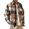 WINKEEY Camicia Flanella Uomo Camicia a Quadri a Maniche Lunghe Eleganti Camicie Button Down Autunno Inverno,Marrone S