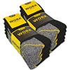 sockenkauf24 10 o 20 Paia Calze Lavoro Uomo WORK per Scarpe Antinfortunistica Rinforzate Cotone Traspirante (47-50 10 Paia Nero/Grigio)