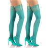 sesto senso 2 paia Calze Autoreggenti Opache Microfibra 40 den Coprenti Donna Verde XS/S 34-36 Menta