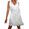 Duohropke Abito da donna anni '20 Gatsby con paillettes e frange, sexy, corto, abito da ballo con paillettes, con nappe, abito da cocktail, abito da gala, abito formale, abito da festa, costume di