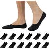 CALZITALY PACK 6-12 Paia Salvapiedi Unisex, Pedalini In Cotone, Fantasmini Scollati Uomo e Donna, Calzini Invisibili | 35-38, 39-42, 43-46 | Calzetteria Italiana (43-46, 12 Paia - Nero)