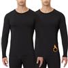 CL convallaria Maglietta termica da uomo 1/2/4 pezzi foderata in pile a maniche lunghe top strato base atletico magliette Long John per uomo, L