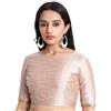 Shreyanvi Readymade indiano partito usura stile Bollywood Crop Top Choli Saree camicetta per le donne, Beige chiaro., Small
