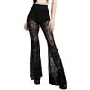 SEAUR Gothic Punk - Pantaloni da donna in pizzo floreale vintage, in velluto nero, Y2K, per il tempo libero, Grunge Party Club Wear