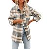 Iris Sprite Camicia a quadri in flanella da donna a maniche lunghe button down camicia di velluto a coste shackets, grigio., XL