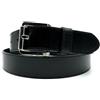 PASSIONE Cintura in pelle cuoio 30 mm colore nero, unisex, accorciabile, vera pelle, prodotto in Italia (Girovita 100cm-Lunghezza totale 115cm)