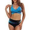 Yutdeng Due Pezzi Costume da Bagno Donna Curvy Bikini Mare Regolabile Halter Costumi a Vita Alta Tankini Trikini Donna Mare