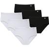 SNELLY Culotte Donna Mutande a Vita Alta 6-9-12 Slip Bianco Nero Pelle con Fascia in Vita e Girogamba Morbido Cotone e Modal di Qualità M1796 Intimo Pratico Comodo, Benessere dalla M alle Taglie Forti