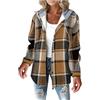 Sonnena Camicia a quadri in flanella da donna, a maniche lunghe, con bottoni, in velluto a coste giacca ampia abbottonata in felpa stampata scozzese casual da donna