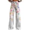 Laquieio Jeggings Jeans Donna Jeggins Slim Fashion Pantaloni Lunghi Stampati Pantaloni a Gamba Larga Leggins Bottoni Taglie Grandi Jeans Colombiani Jeans Push Up, bianco, L