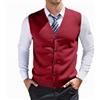 Duohropke Gilet Uomo Smanicato Pullover da Uomo Maglione Spessa Giacca a Maglia con Bottoni Scollo a V Gilet Business Maglieria Autunno Inverno Gilet in Lana Cardigan Vest, Colore: rosso, 3XL