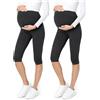 Be Mammy Leggings Premaman 3/4 BE20-229 (2Pack Nero/Nero, M)