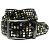 PASSIONE Cintura H 35 mm TAGLIA UNICA la accorci tu, vera pelle colore nero con borchie miste - Fibbia a cricchetto che rende la cintura ACCORCIABILE - Made in Italy