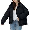 Hecatombic Giacca Invernale da Donna Calda con Cappuccio Corto Antivento Estremo Parka Foderato Caldo Cerniera con Tasche Giacca con Cappuccio in Piumino (Nero,M)