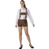 dressforfun Pantaloni in Pelle Jessie, Pantaloni Marroni Donna Tradizionali Vestito Tirolese Bavarese per Oktoberfest Costume, Dirndl, Ricami Elaborati, Bottoni in Osso