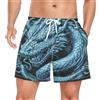 Niigeu Anime Drago Blu Giapponese Costume da Uomo Bagno Pantaloncini da Surfe Costumi Spiaggia Calzoncini
