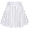 Generisch 2026 - Gonna da sci metallizzata da donna, scintillante, lucida, svasata, pieghettata, mini cort in linea A, bianco, S