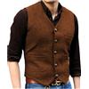 Solovedress Gilet da uomo vintage classico, in lana, vestibilità regolare, per matrimonio