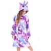 Ceruwum Accappatoio Unicorno per Bambina Morbidi Vestaglie in Pile con Cappuccio per Ragazze (Unicorno Viola, 3-4 anni)