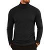 COOFANDY Maglione a Collo Alto Uomo Camicia a Maniche Lunghe T-Shirt Leggera Pullover Slim Fit Nero S