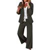 Richymfa Tailleur Donna Estivo Taglie Forti da Cerimonia Tailleur Pantalone da Donna con Bottone Ufficio Blazer Maniche Lunghe Giacche da Abito Blazer Elegante per La Primavera e L'Estate