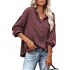 PLOKNRD Serafino a Maniche Lunghe Autunnale da Donna Leggero con Coulisse (Bordeaux, 2XL)